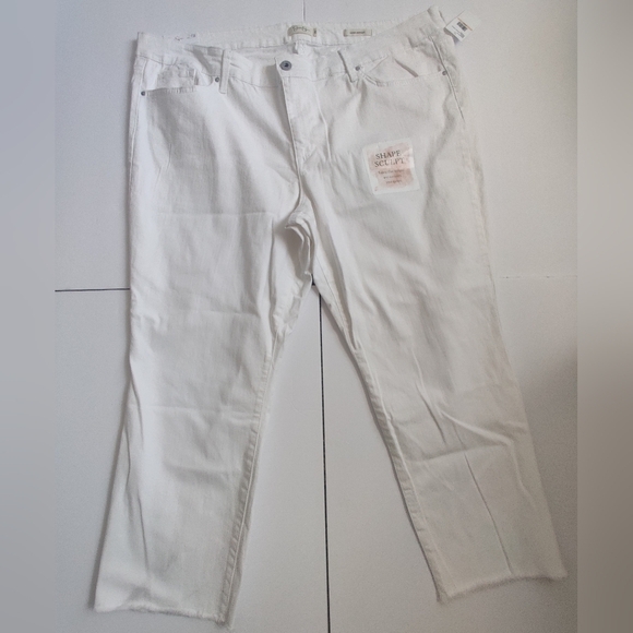 🆕 Jessica Simpson plus size curvy shape White Straight Leg Ankle Jeans_24W - Picture 3 of 9